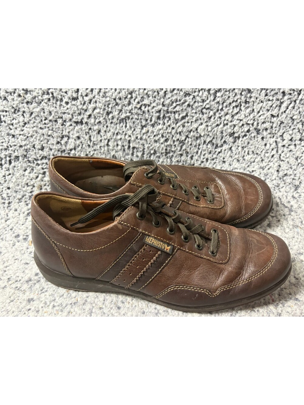 Mephisto Mens 10 EU 39 Brown Leather Walking Shoes Lace Up Comfort Portugal